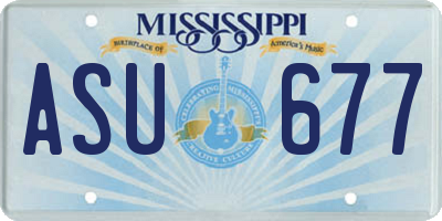 MS license plate ASU677