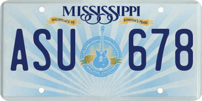 MS license plate ASU678
