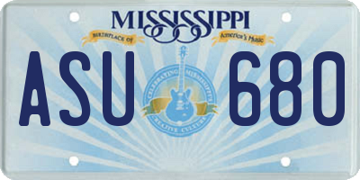 MS license plate ASU680