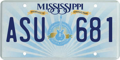 MS license plate ASU681