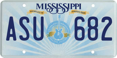 MS license plate ASU682