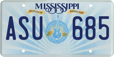 MS license plate ASU685