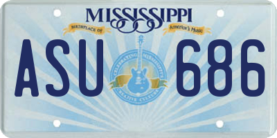 MS license plate ASU686