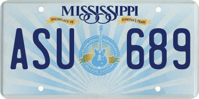 MS license plate ASU689