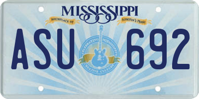 MS license plate ASU692