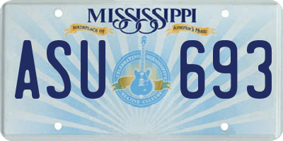 MS license plate ASU693