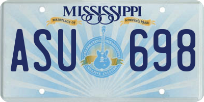MS license plate ASU698