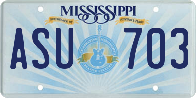 MS license plate ASU703
