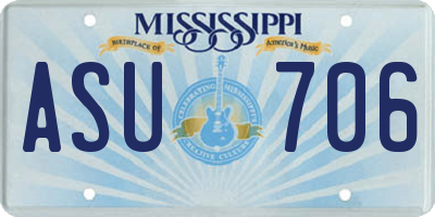 MS license plate ASU706