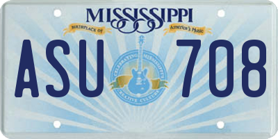 MS license plate ASU708