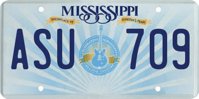 MS license plate ASU709