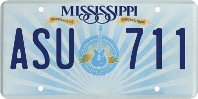 MS license plate ASU711