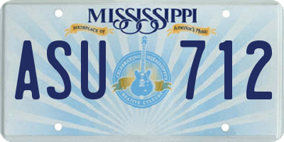 MS license plate ASU712