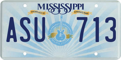 MS license plate ASU713
