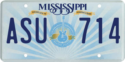 MS license plate ASU714