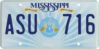 MS license plate ASU716