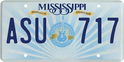 MS license plate ASU717