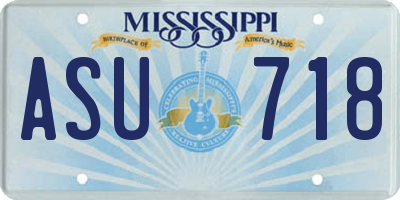 MS license plate ASU718