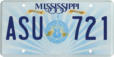 MS license plate ASU721