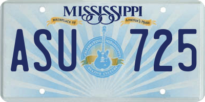 MS license plate ASU725