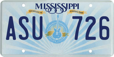 MS license plate ASU726