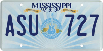 MS license plate ASU727