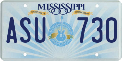MS license plate ASU730