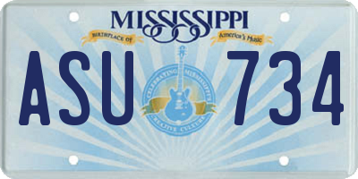 MS license plate ASU734