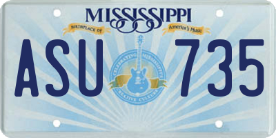 MS license plate ASU735