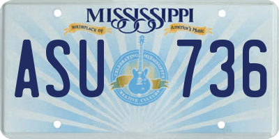 MS license plate ASU736