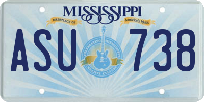MS license plate ASU738