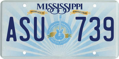 MS license plate ASU739