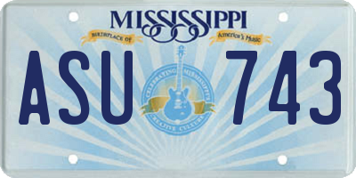 MS license plate ASU743