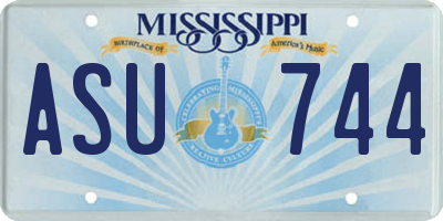 MS license plate ASU744