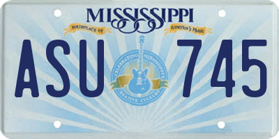 MS license plate ASU745