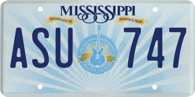 MS license plate ASU747