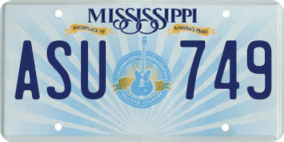 MS license plate ASU749