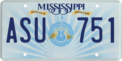 MS license plate ASU751