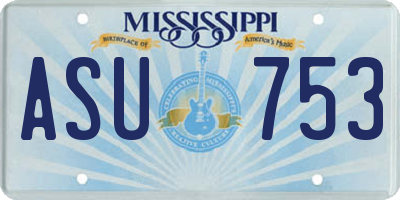MS license plate ASU753