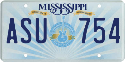 MS license plate ASU754