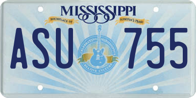 MS license plate ASU755