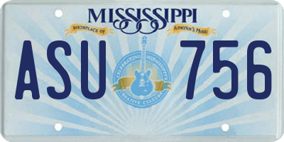 MS license plate ASU756