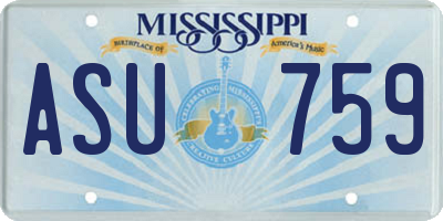 MS license plate ASU759