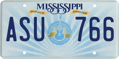 MS license plate ASU766