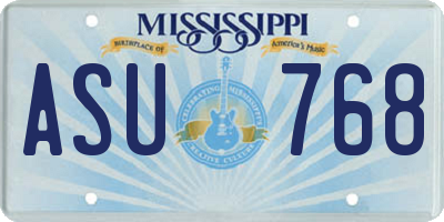 MS license plate ASU768
