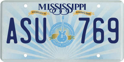 MS license plate ASU769