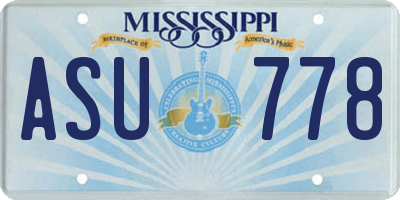 MS license plate ASU778