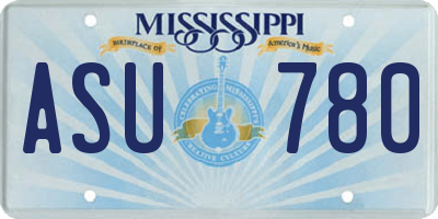 MS license plate ASU780