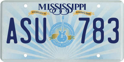 MS license plate ASU783