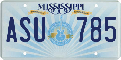 MS license plate ASU785